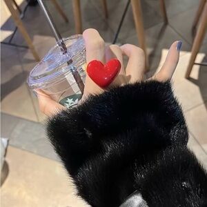 Chunky Red Heart Ring - Bold Resin Statement